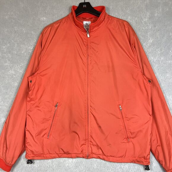 Peter Millar Jacket Full Zip Windbreaker Jacket Mens Large Orange Lined Golf - Picture 2 of 11